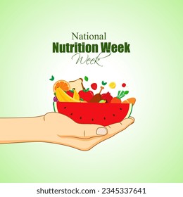 Vector illustration of National Nutrition Week banner