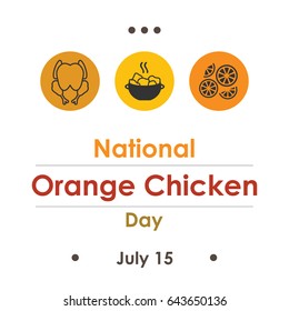 vector illustration for National orange chicken Day in July