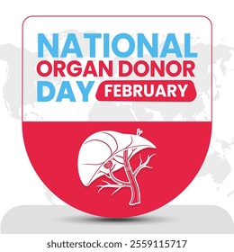 vector illustration for NATIONAL ORGAN DONOR DAY social media post background