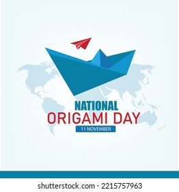 Vector Illustration of National Origami Day. Simple and Elegant Design