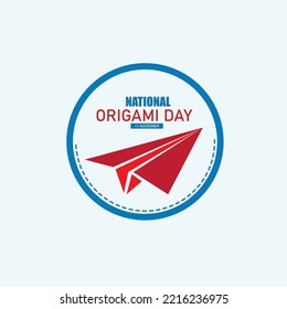 Vector Illustration of National Origami Day. Simple and Elegant Design