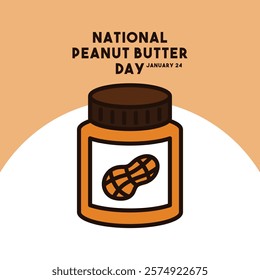 Vector Illustration of National Peanut Butter Day. January 24. Flat design vector. Eps 10.