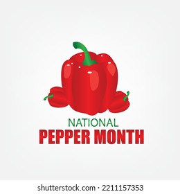 Vector Illustration of National Pepper Month. Simple and Elegant Design