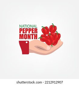 Vector Illustration of National Pepper Month. Simple and Elegant Design