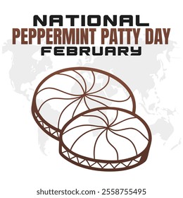 vector illustration for NATIONAL PEPPERMINT PATTY DAY social media post background