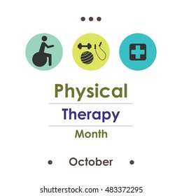 Vector Illustration For National Physical Therapy Month In October
