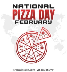 vector illustration for National Pizza Day social media post background
