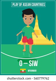 Vector illustration of National Play game culture of Myanmar