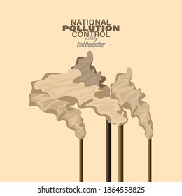 Vector Illustration of National Pollution Control Day. 2 December.  