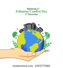 Vector illustration of National Pollution Control Day social media feed template