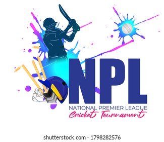 vector illustration for national premier league, cricket tournament