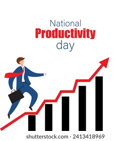 Vector illustration of National Productivity Day social media feed template