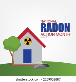 Vector illustration of national radon action month. Simple and Elegant Design