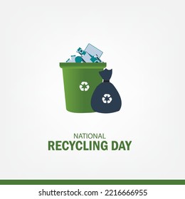 Vector Illustration of National Recycling Day. Simple and Elegant Design