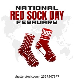 vector illustration for NATIONAL RED SOCK DAY social media post background