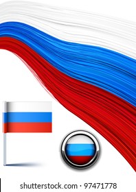 Vector illustration of national russian flag.