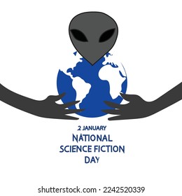 vector illustration National Science Fiction Day falls on January 2nd celebrated every year