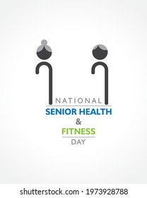Vector Illustration of National Senior Health and Fitness day observed on last Wednesday in May.
