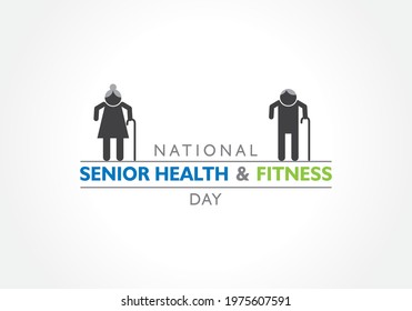 Vector Illustration of National Senior Health and Fitness day observed on last Wednesday in May.
