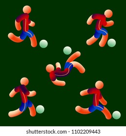 vector illustration national soccer team style neon light soccer football player neon tubed concept uniform kits championship spain