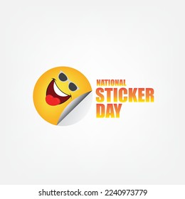 Vector Illustration of National Sticker Day. Simple and Elegant Design
