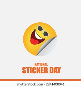 Vector Illustration of National Sticker Day. Simple and Elegant Design