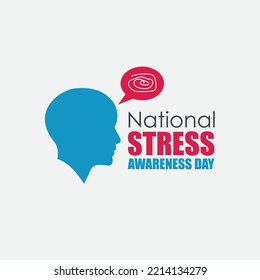 Vector Illustration Of National Stress Awareness Day. Simple And Elegant Design