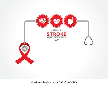 Vector Illustration Of National Stroke Awareness Month Observed In May.
