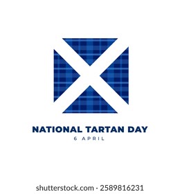 Vector Illustration of National Tartan Day, April 6, suitable for social media post, card greeting, banner, template design, with flag of Scotland illustration.