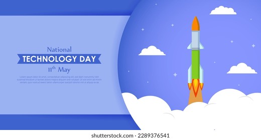 Vector illustration of National Technology Day in India 11 May, social media story feed mockup template