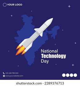 Vector illustration of National Technology Day in India 11 May, social media story feed mockup template