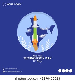 Vector illustration of National Technology Day in India 11 May, social media story feed mockup template