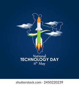 Vector illustration of National Technology Day social media feed template