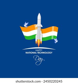 Vector illustration of National Technology Day social media feed template