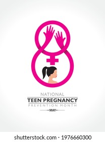 Vector Illustration of National Teen Pregnancy Prevention Month observed in May across United States of America.