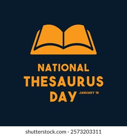 Vector Illustration of National Thesaurus Day. January 18. Flat design vector. Eps 10.