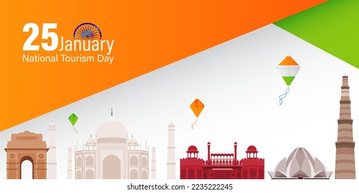 Vector illustration of National Tourism Day 25 January