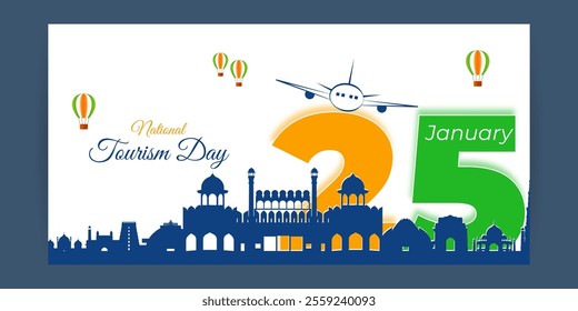 Vector illustration of National Tourism Day social media template