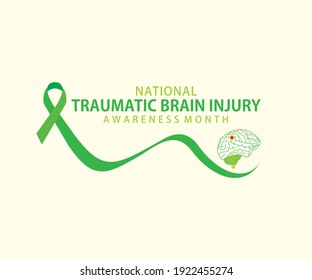 vector illustration of national traumatic brain injury awareness month concept design.