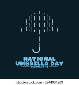 Vector illustration of National umbrella day. February 10. Umbrella line icon. Gradient. Poster, banner, card, background. Eps 10.