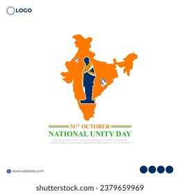 Vector illustration of National Unity Day of India social media feed template