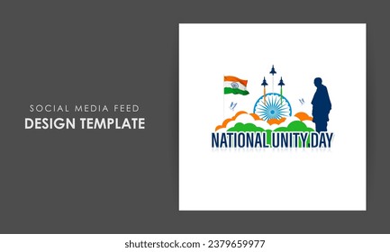 Ilustración vectorial de la plantilla de medios sociales del Día de la Unidad Nacional de India