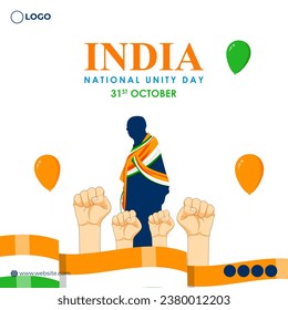 Vector illustration of National Unity Day of India social media feed template