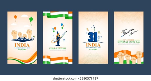 Vector illustration of National Unity Day of India social media feed template