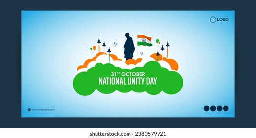 Vector illustration of National Unity Day of India social media feed template