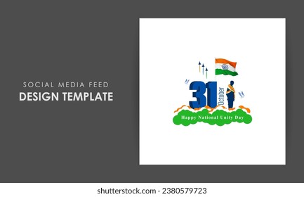 Vector illustration of National Unity Day of India social media feed template