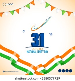 Vector illustration of National Unity Day of India social media feed template