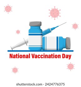 Vector illustration of National Vaccination Day social media feed template