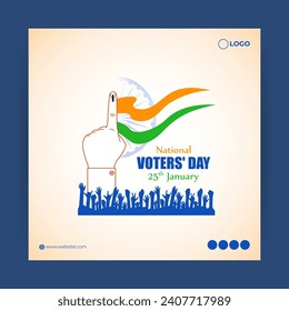 Vector illustration of National Voters Day social media feed template