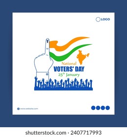 Vector illustration of National Voters Day social media feed template